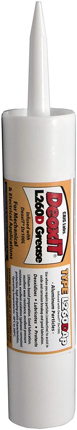 CAIG Labs., DeoxIT L260-DA8TP, Lithium Grease with cleaner/deoxidizer, Aluminum Particles, 226g Cartridge