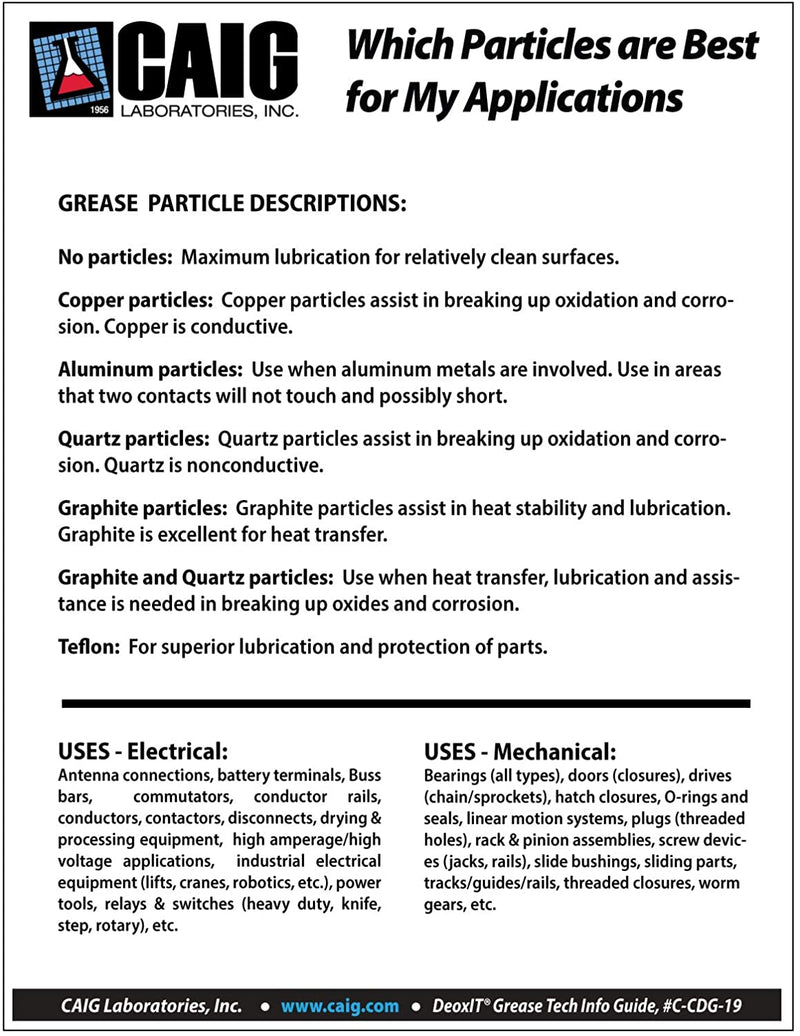 CAIG Labs., DeoxIT L260-DA8TP, Lithium Grease with cleaner/deoxidizer, Aluminum Particles, 226g Cartridge